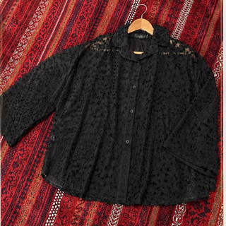 شومیز شیشهای پر باکسی مشکی